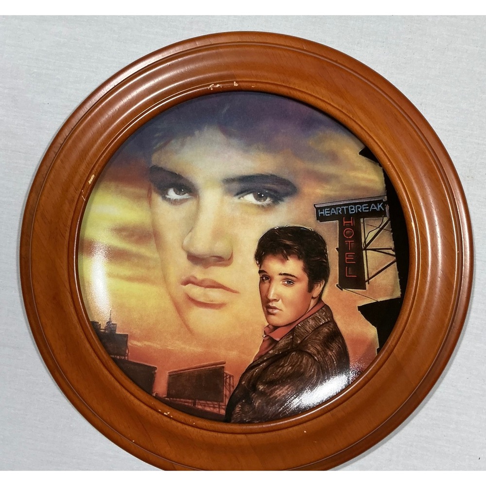 Elvis Presley Heartbreak Hotel Delphi Collector Plate 1992 Framed 10in